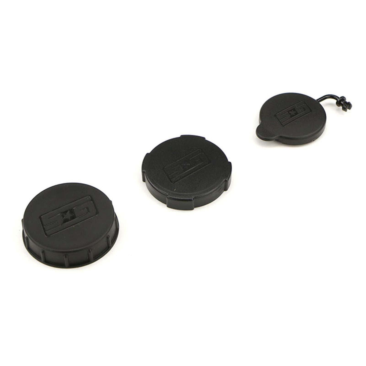 GrimmSpeed Engine Bay Reservoir Cap Set BLACK - 2002-2021 Subaru WRX/STI/FXT/OBXT/LGT