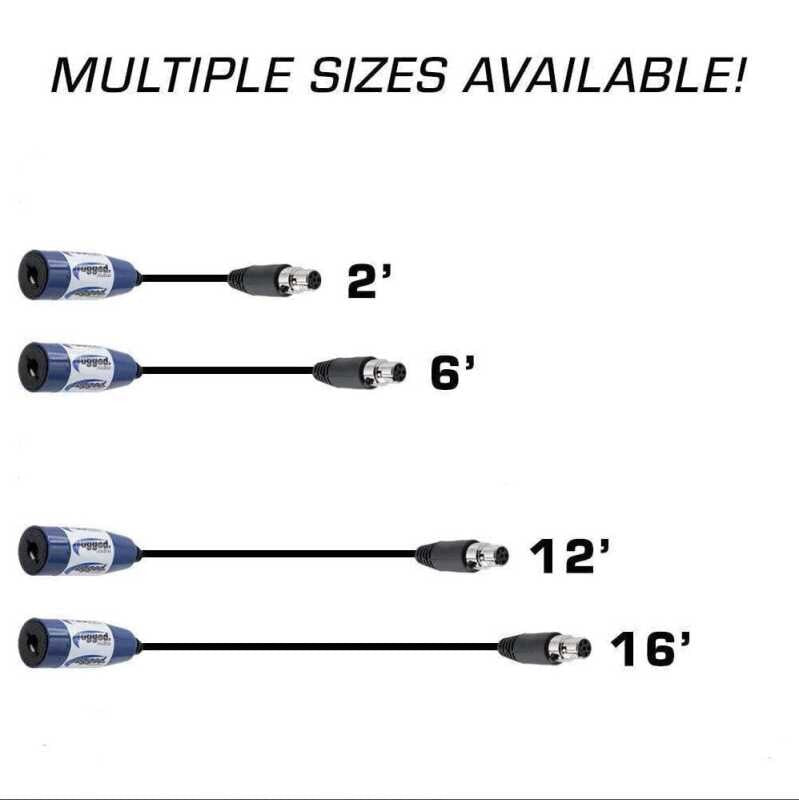 Rugged Radios OFFROAD Straight Cable to Intercom (Select Length) 16 Feet