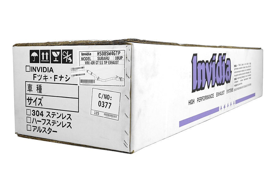 Invidia N1 Single Exit Cat Back Exhaust - Stainless Steel Tip - 2008-2014 Subaru WRX Sedan / 2011-2014 STI Sedan