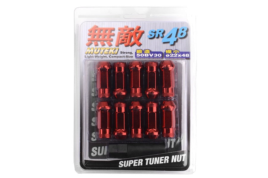 Wheel Mate Muteki SR48 Open End Lug Nuts - Red 12x1.25 48mm