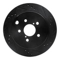 R1 Concepts Drilled & Slotted Black Rear Right Brake Rotor - 2014-2018 Subaru Forester
