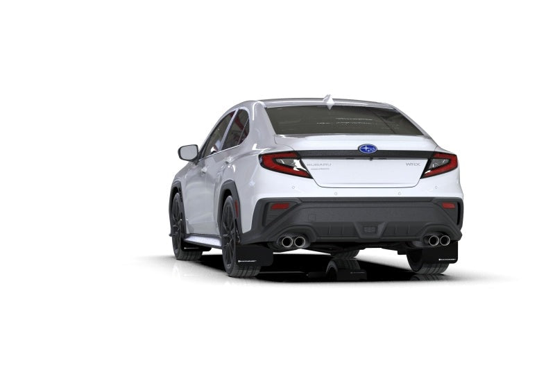 Rally Armor Black UR Mud Flap w/White Logo - 2022-2026 Subaru WRX