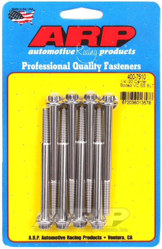 ARP SS 1/4-20 Center Bolted Valve Cover Bolt Kit