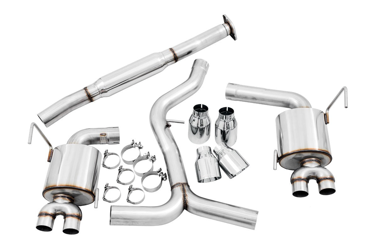 AWE Touring Edition Cat-Back Exhaust (Chrome Silver Quad Tips) - 2015-2021 Subaru WRX / STI