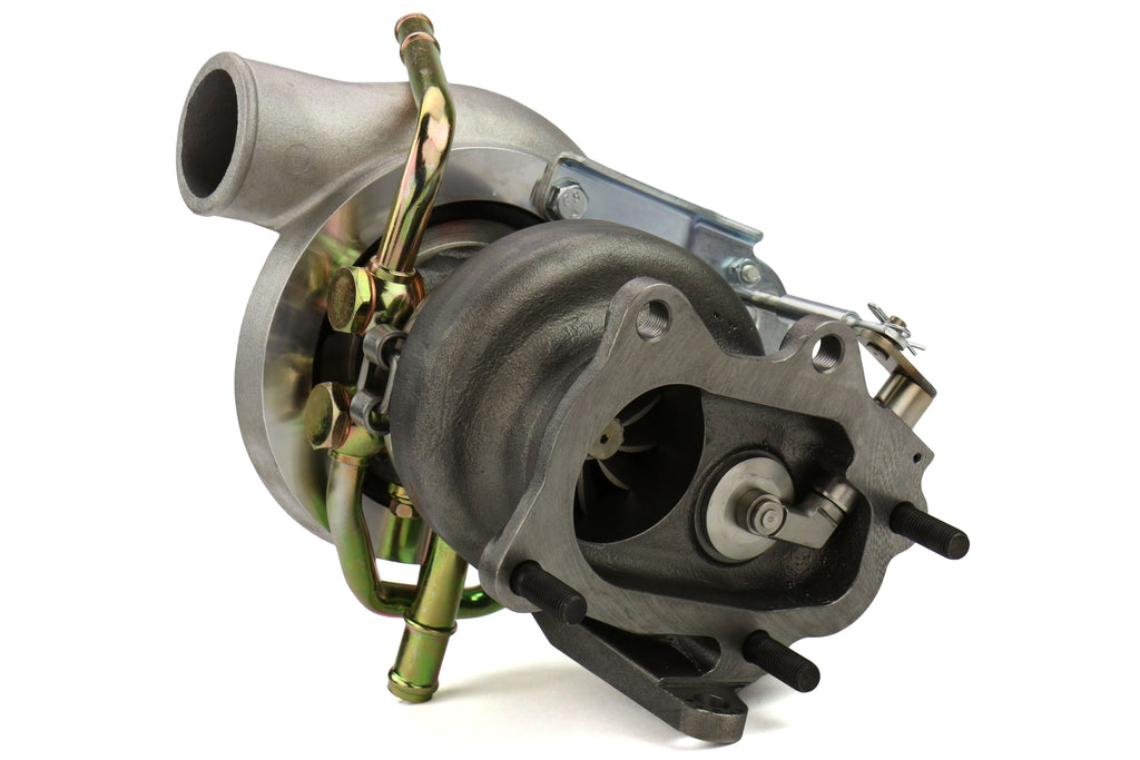 Forced Performance FP GREEN Turbocharger Subaru STI 60mm 8cm IWG w/ Oil Feed Line - 2002-2007 Subaru WRX / 2004-2021 Subaru STI