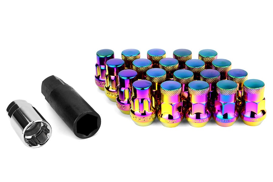 Wheel Mate Muteki SR35 Close End Lug Nuts w/ Lock Set - Neon 12x1.25 35mm