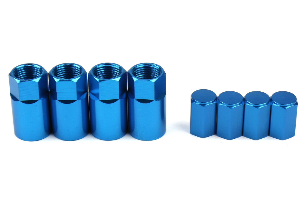 Wheelmate Valve Caps w/ TPMS Valve Step Sleeves Blue - Universal