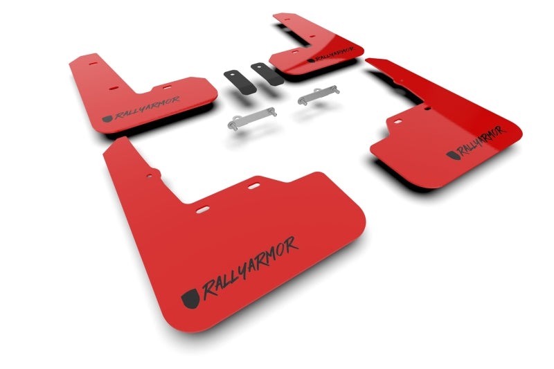 Rally Armor Red UR Mud Flap - Altered Font Black Logo - 2022-2026 Subaru WRX