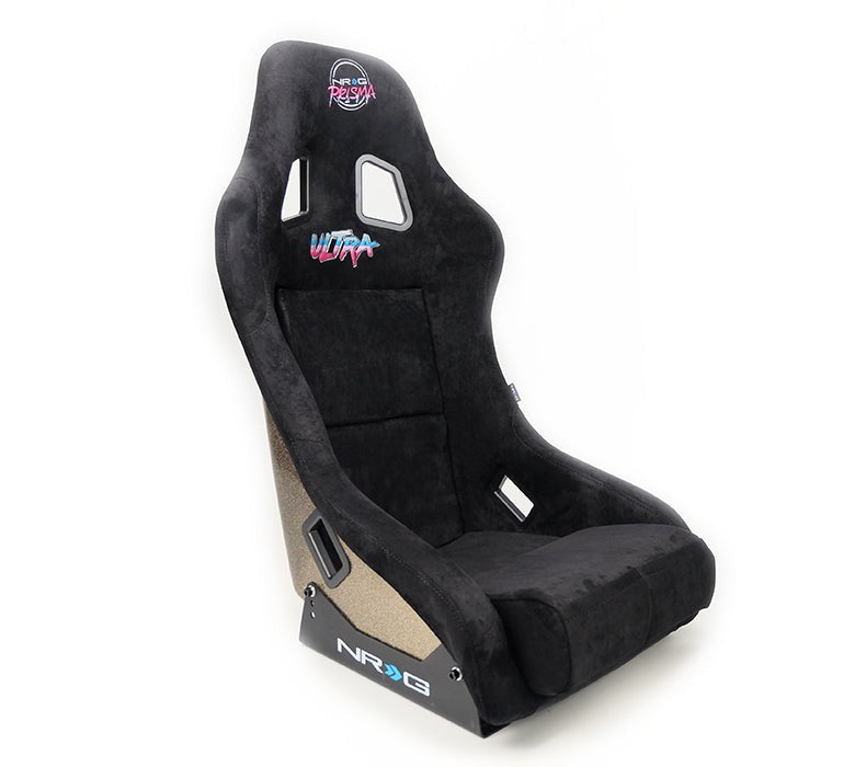 NRG Innovations FRP Bucket Seat ULTRA Edition w/ pearlized back Black alcantara - Universal