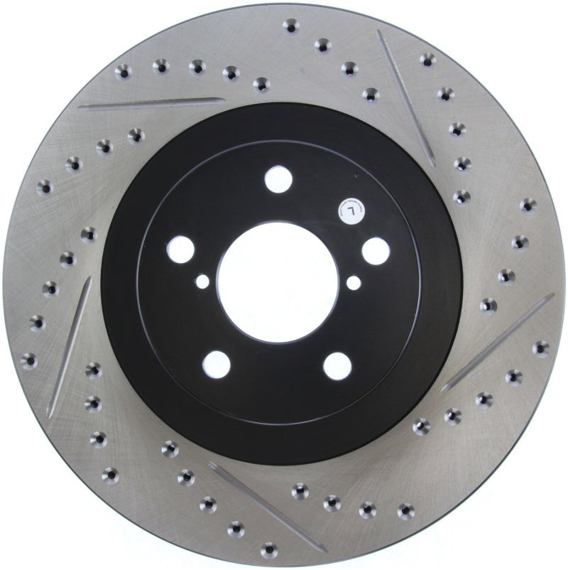 StopTech Slotted & Drilled Sport Brake Rotor - Front Left - 2002-2010 Subaru WRX (Excl. STI)