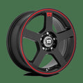 MR116 16X7 4X100/4.5 M-BLK RED-STR 40MM
