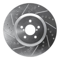 R1 Concepts Drilled & Slotted Silver Front Left Brake Rotor - 2005-2013 Subaru Outback