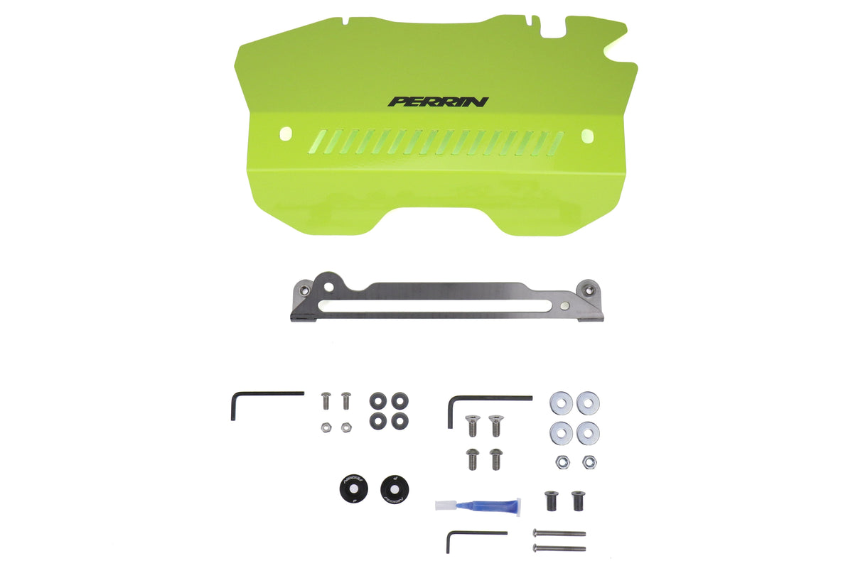 PERRIN Performance Pulley Cover Neon Yellow - 2015-2021 Subaru WRX