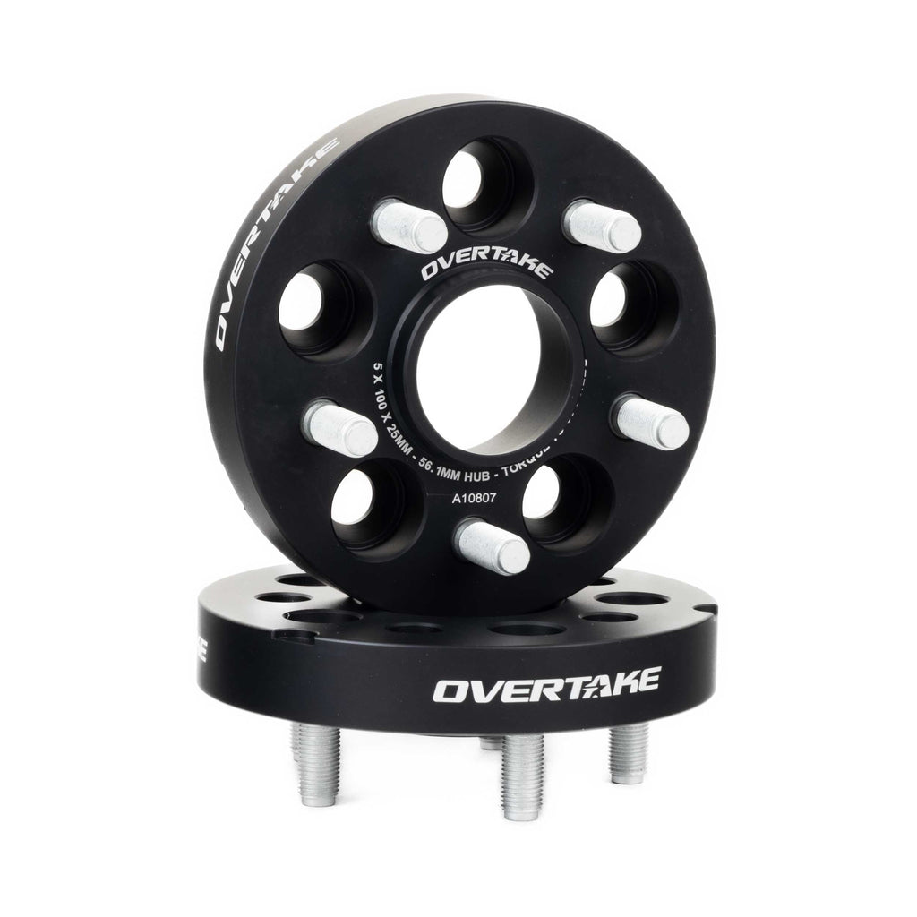OVERTAKE Wheel Spacers - Pair - 25mm 5x100 - Subaru 2002-2014 WRX, 2004 STI, 2013-2026 BRZ/GR86, and more