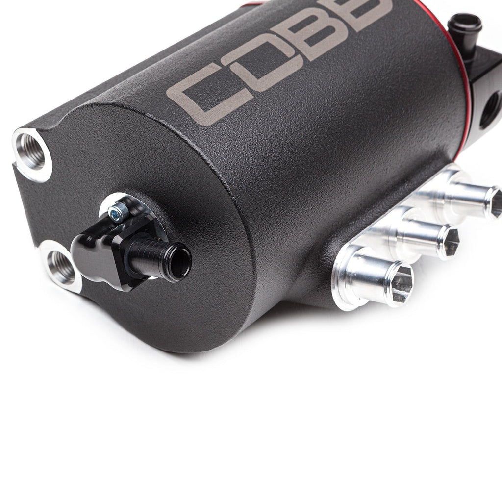 COBB Tuning Air Oil Separator Black/Red - Subaru Models (inc. 2008-2021 STI / 2008-2014 WRX)