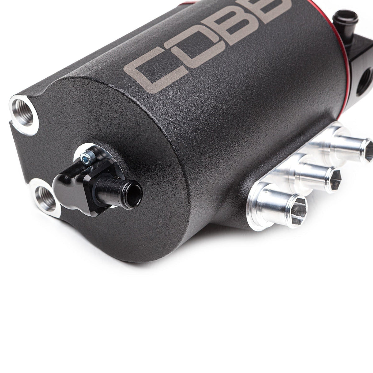 COBB Tuning Air Oil Separator Black/Red - Subaru Models (inc. 2008-2021 STI / 2008-2014 WRX)