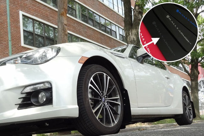 Rally Armor UR Mudflaps Black Urethane Grey Logo - 2013-2016 Scion FR-S / 2013-2024 Subaru BRZ / 2017-2024 Toyota 86