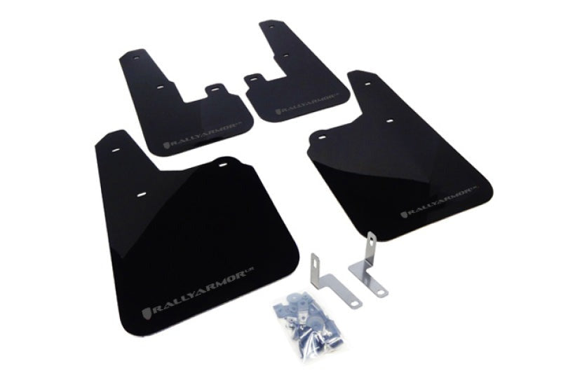 Rally Armor UR Mud Flap w/Grey Logo - Black - 2010-2014 Subaru Outback