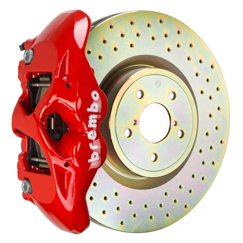 Brembo GT Systems Monobloc 4 Piston 326mm Cross Drilled Red - Subaru Models (inc. 2002-2014 WRX)