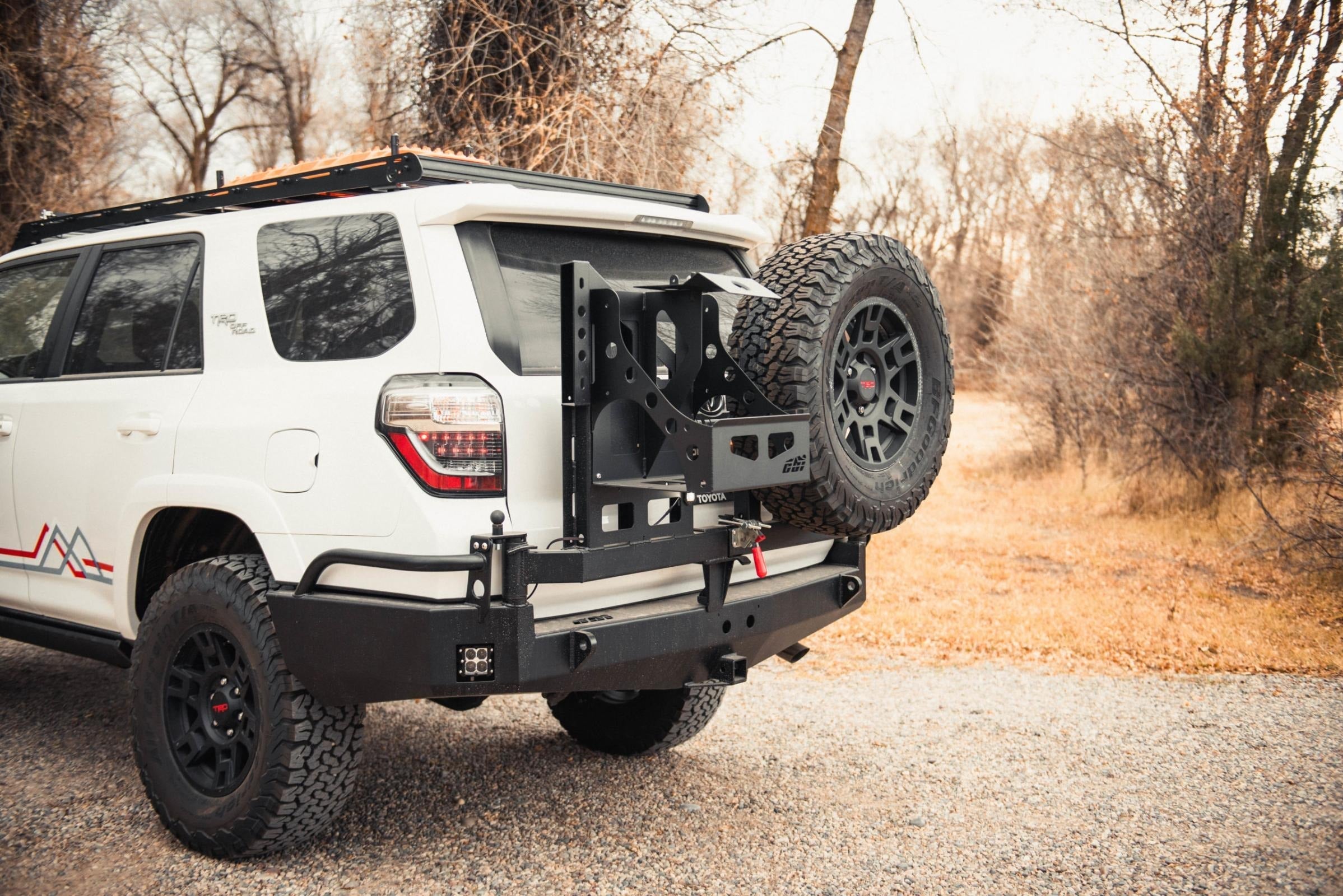5th Gen 4Runner Swing Arm Rear Bumper Dual Swing Arm Tire Carrier Bare Metal 14-21 Toyota 4Runner CBI Offroad