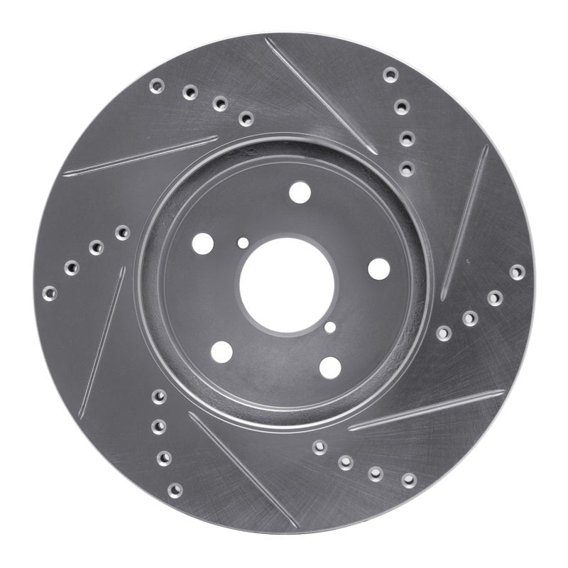 R1 Concepts Drilled & Slotted Silver Front Left Brake Rotor - 2015-2019 Subaru Legacy
