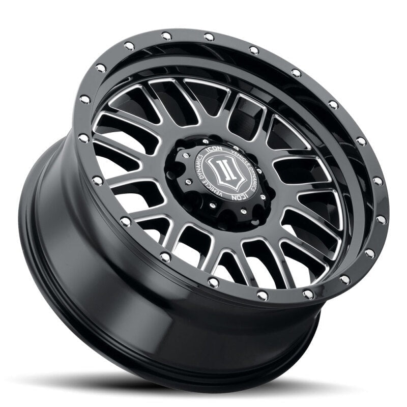 ICON Alloys Alpha 20x9 6x5.5 +16mm 5.625" Backspacing Gloss Black with Milled Windows Wheel - 1220909056GBMW