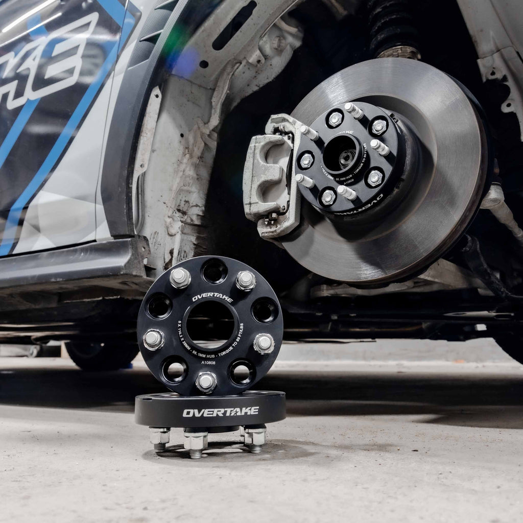 OVERTAKE Wheel Spacer Adapters - Pair - 20mm 5x100 to 5x114.3 - Subaru 2002-2014 WRX, 2004 STI, 2013-2026 BRZ/GR86, and more