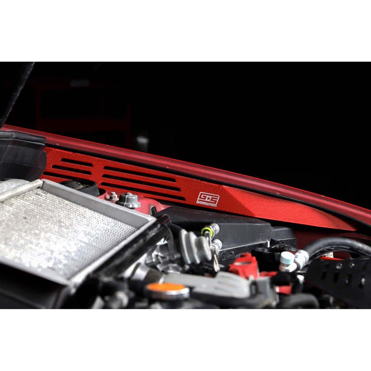 GrimmSpeed Fender Shrouds (Red) - 2008-2014 Subaru WRX / STI