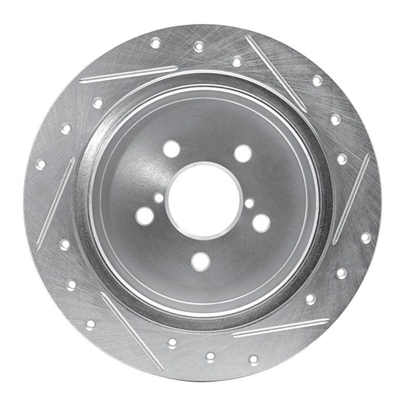 R1 Concepts Drilled & Slotted Silver Rear Left Brake Rotor - 2005-2009 Subaru Outback