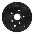 R1 Rear Right Drilled & Slotted Black Brake Rotor - 2015-2021 Subaru WRX