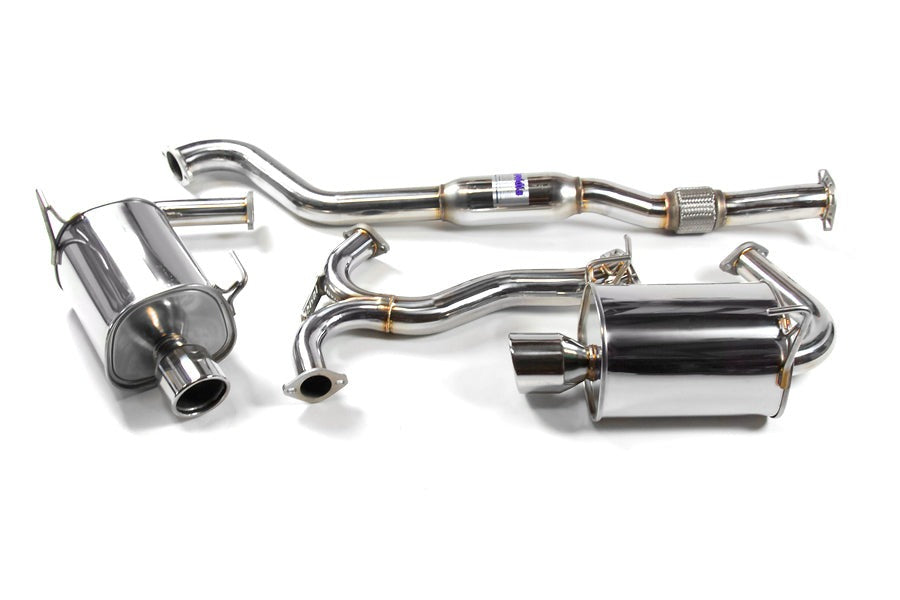 Invidia Q300 Cat Back Exhaust - Rolled Stainless Steel Tips - 2008-2010 Subaru WRX Sedan / 2009-2014 Forester XT