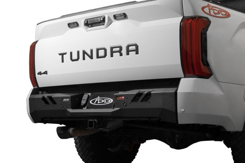 Addictive Desert Designs 2022+ Toyota Tundra Black Label Rr Bumper - Hammer Blk w/ Satin Blk Panels