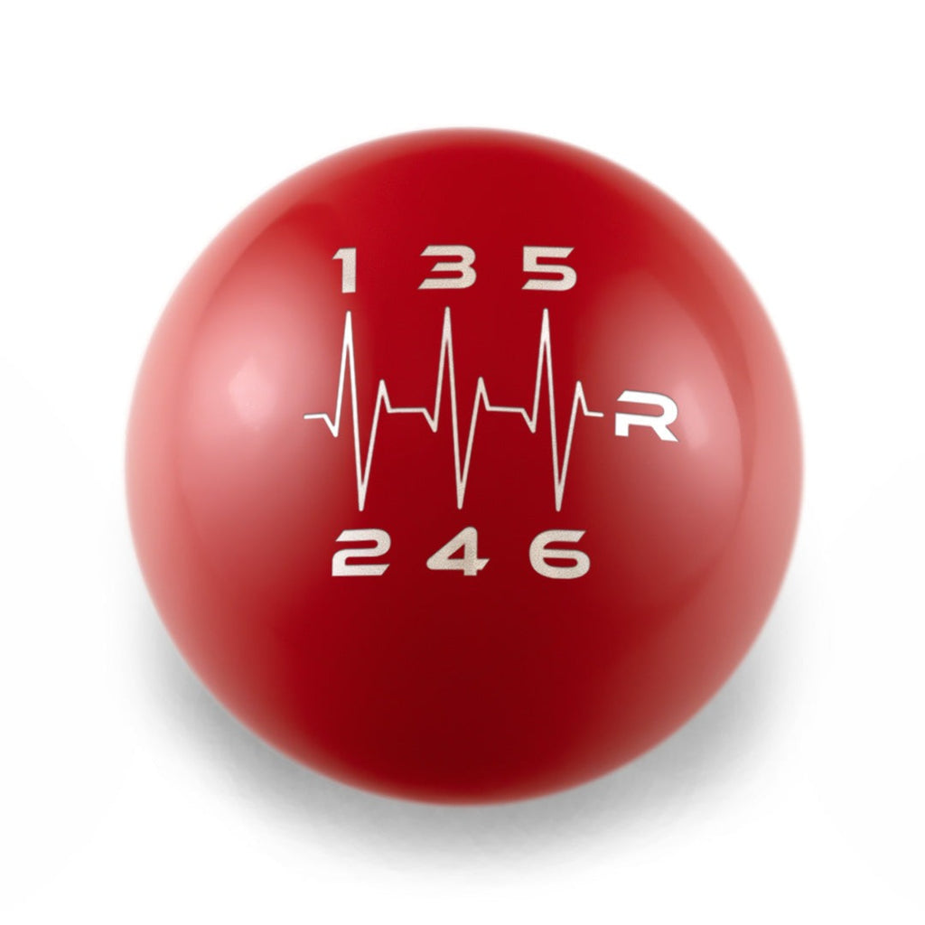 Billetworkz Weighted Shift Knob - 6 Speed Heartbeat Engraving - Subaru STI