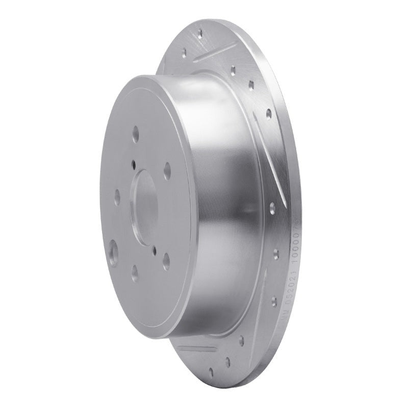 R1 Rear Left Drilled & Slotted Silver Brake Rotor - 2015-2021 Subaru WRX