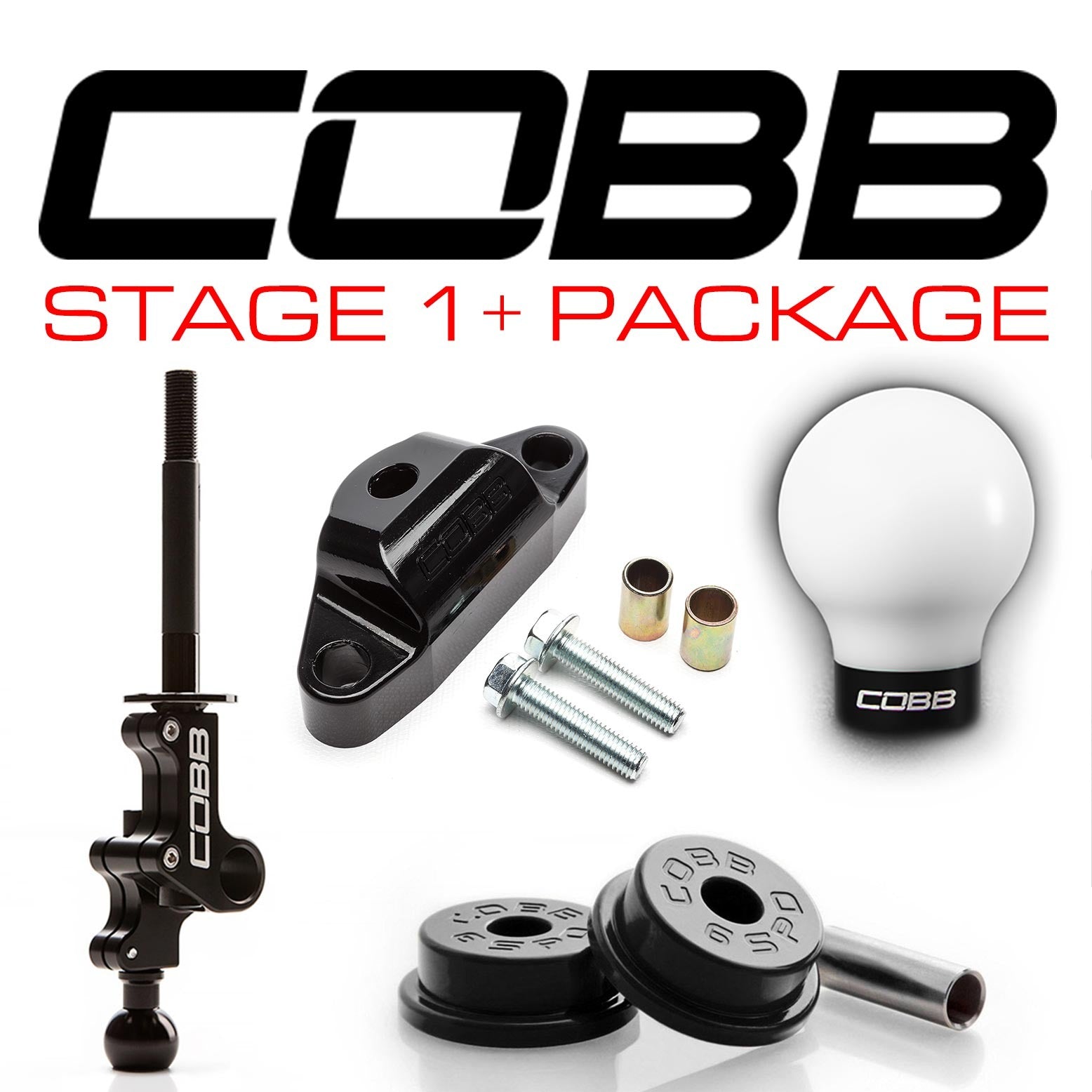 Cobb Subaru STi 6MT Stage 1+ Drivetrain Package w / Red Shift Knob - 2004-2021 Subaru STI 6MT
