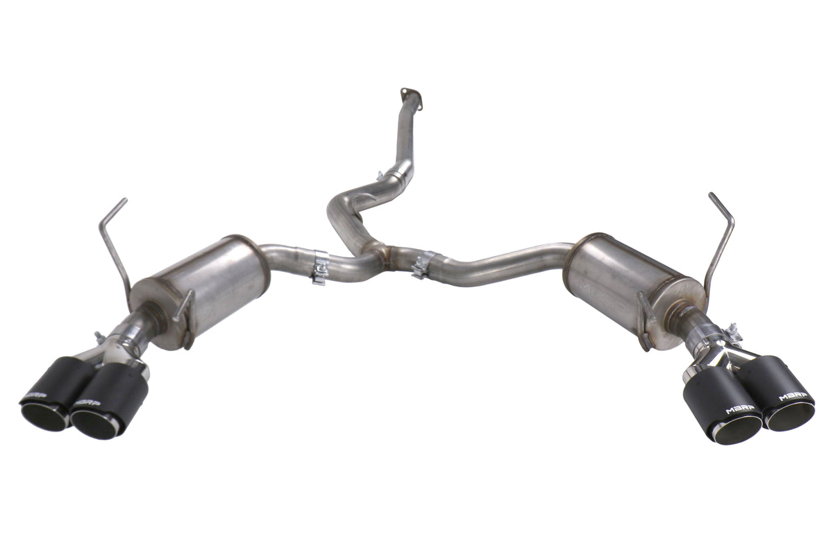MBRP Street 3in Quad Carbon Fiber Tip Cat Back Exhaust - 2015-2021 Subaru WRX / STI