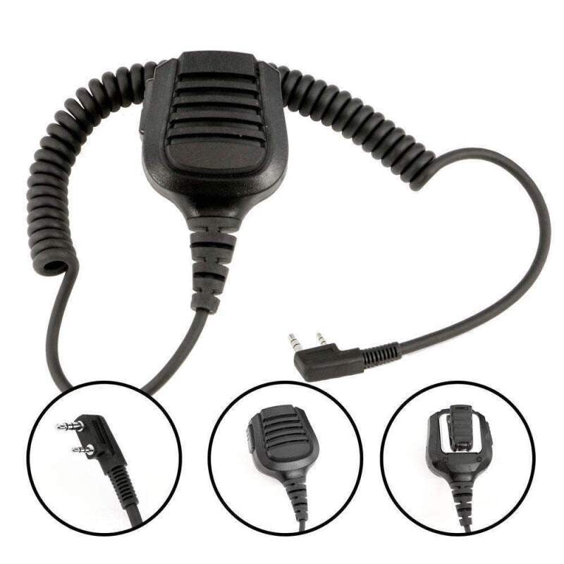 Rugged Radios PATROL Moto Kit - Ear Piece and Hand Mic With Black RDH-X -Business Band Radio