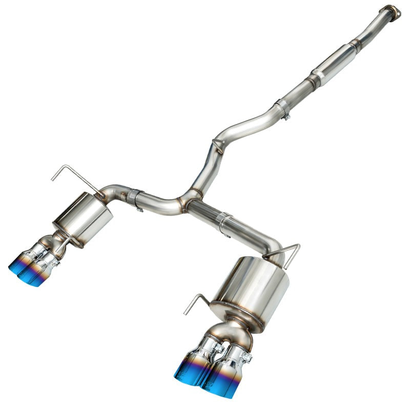 AWE Tuning Touring Edition Exhaust - Vapor Blue Quad Tips - 2015-2021 Subaru WRX Sedan