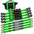 Rhino USA Heavy Duty Vehicle Tie Down Kit- Green