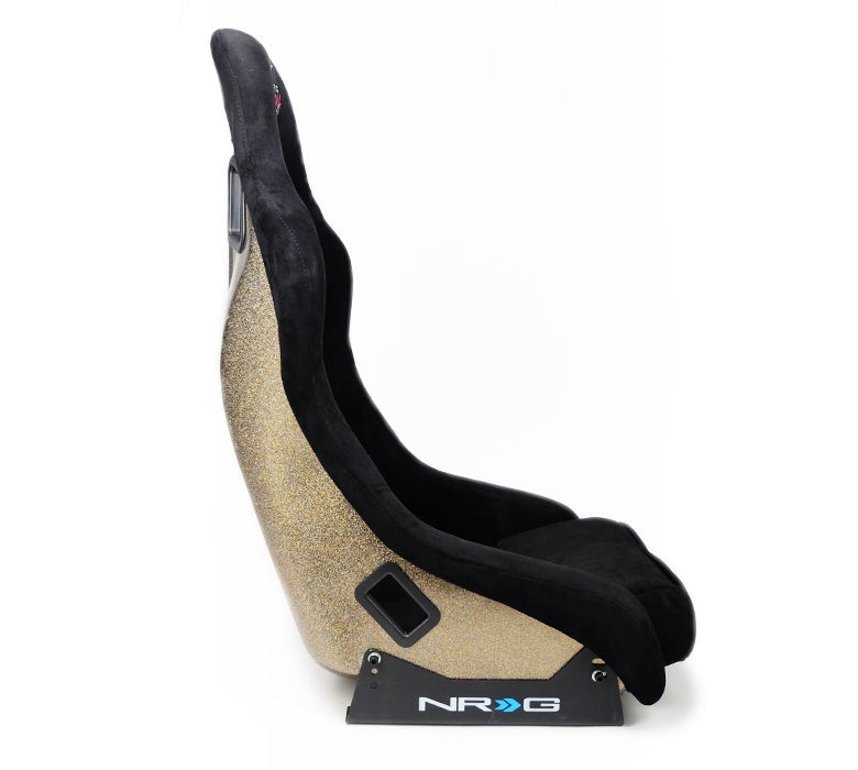 NRG Innovations FRP Bucket Seat ULTRA Edition w/ pearlized back Black alcantara - Universal