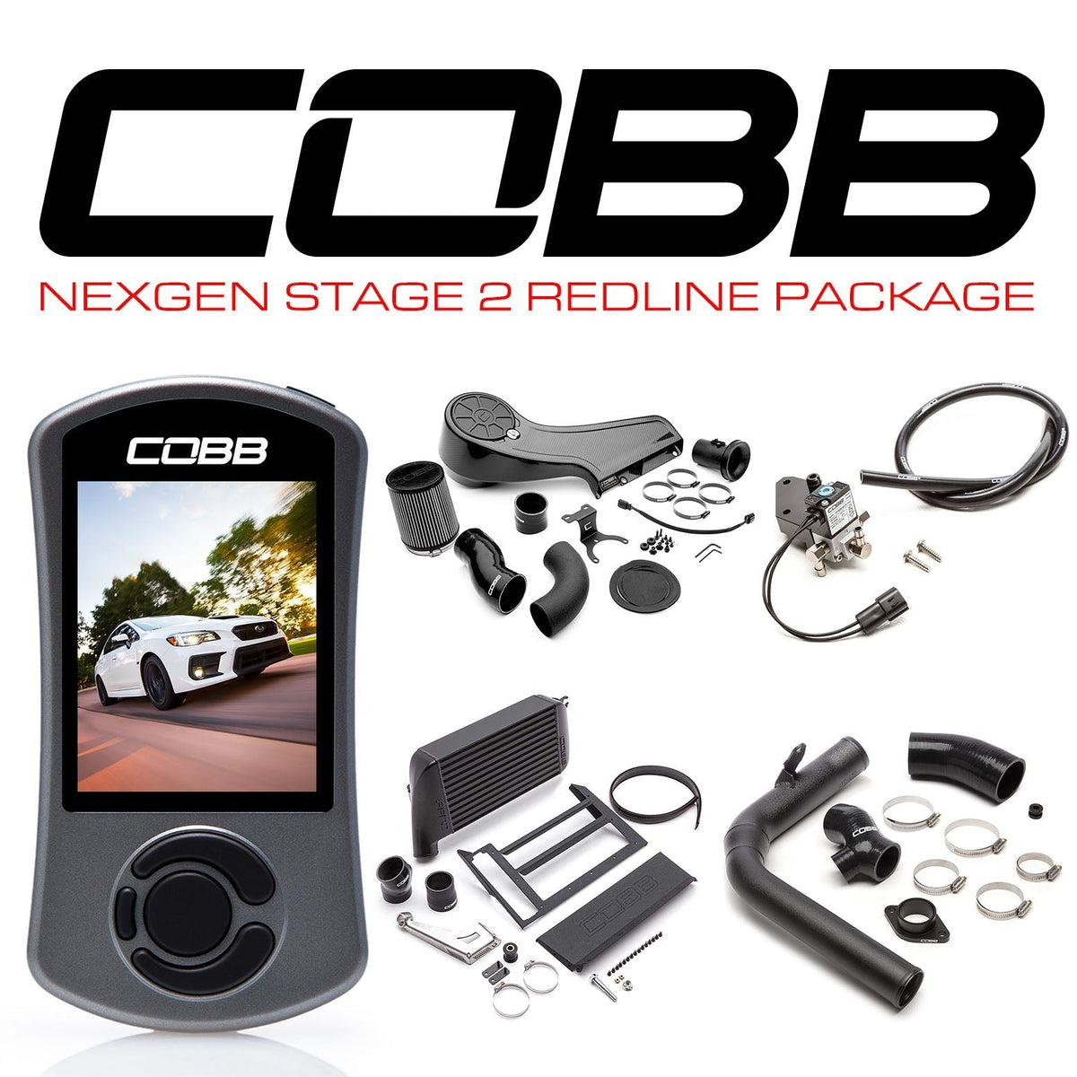 Cobb NexGen Stage 2 Redline Carbon Fiber Power Package - Black - 2015-2021 Subaru WRX