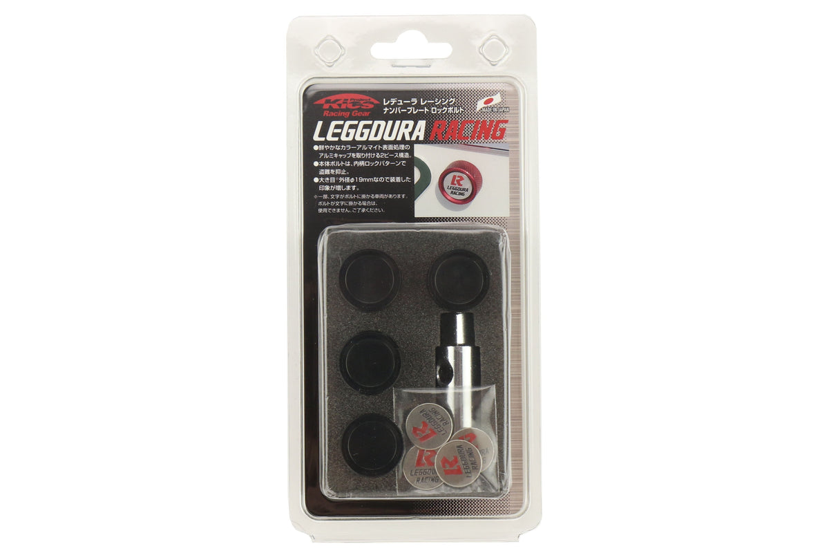 Project Kics Leggdura License Plate Lock Bolt Set Black - Universal
