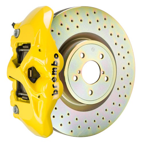 Brembo GT Systems Monobloc 4 Piston 326mm Cross Drilled Yellow - Subaru Models (inc. 2002-2014 WRX)