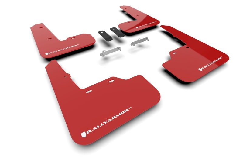 Rally Armor Red UR Mud Flap w/White Logo - 2022-2026 Subaru WRX