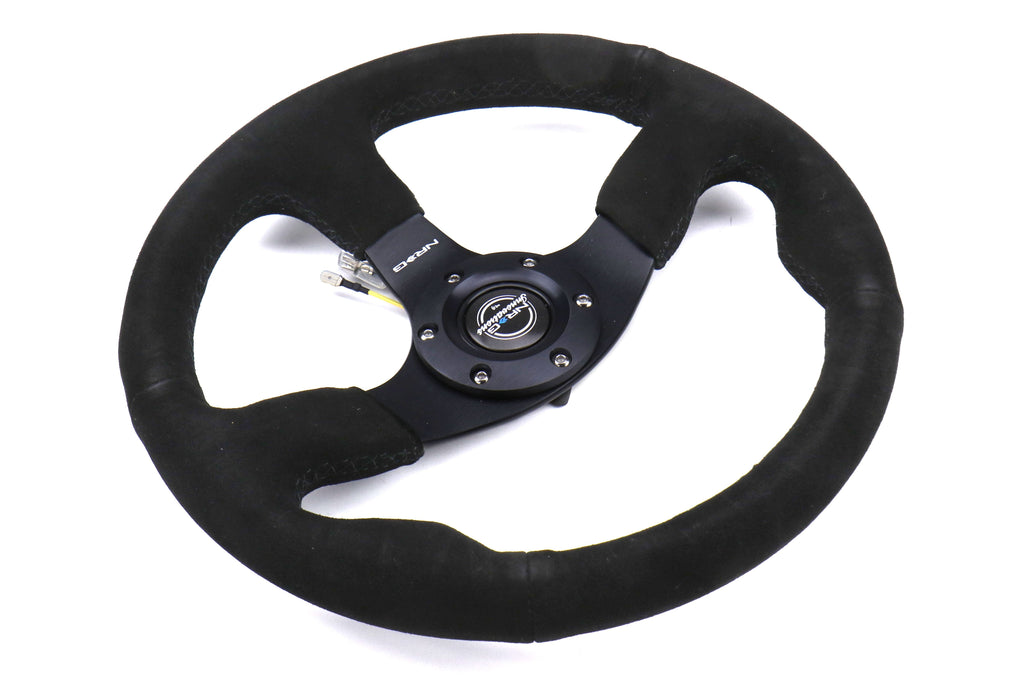 NRG Reinforced Steering Wheel Suede 320mm Black - Universal