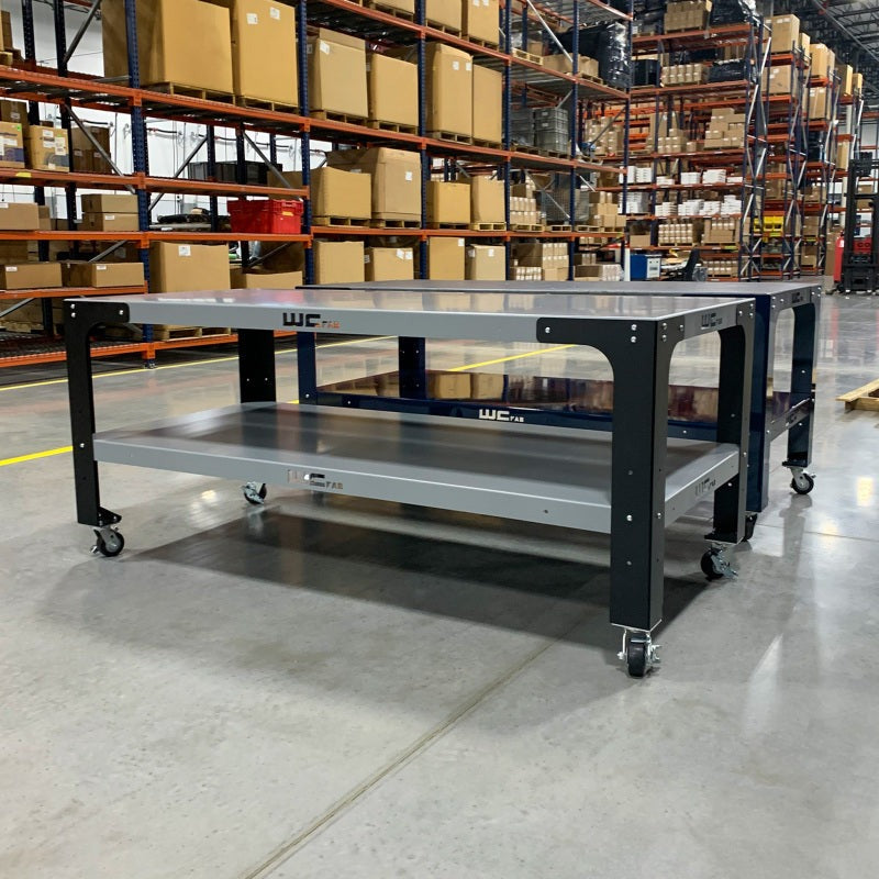 Wehrli Modular Steel Work Bench Top/Shelf Kit - 42in x 90in x .120in Thick (Stainless Steel & Grey)