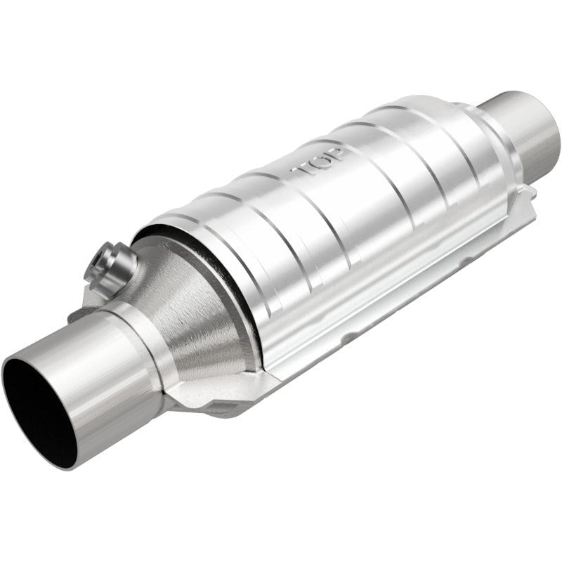 MagnaFlow Universal Catalytic Converter - 2.00in Inlet/Outlet - Round 11in Body x 5.125in W x 15in Overall