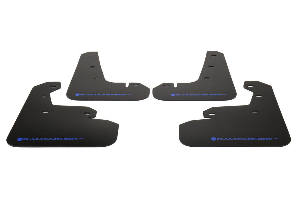 Rally Armor UR Mudflaps Black Urethane Blue Logo - 2017-2024 Subaru Impreza
