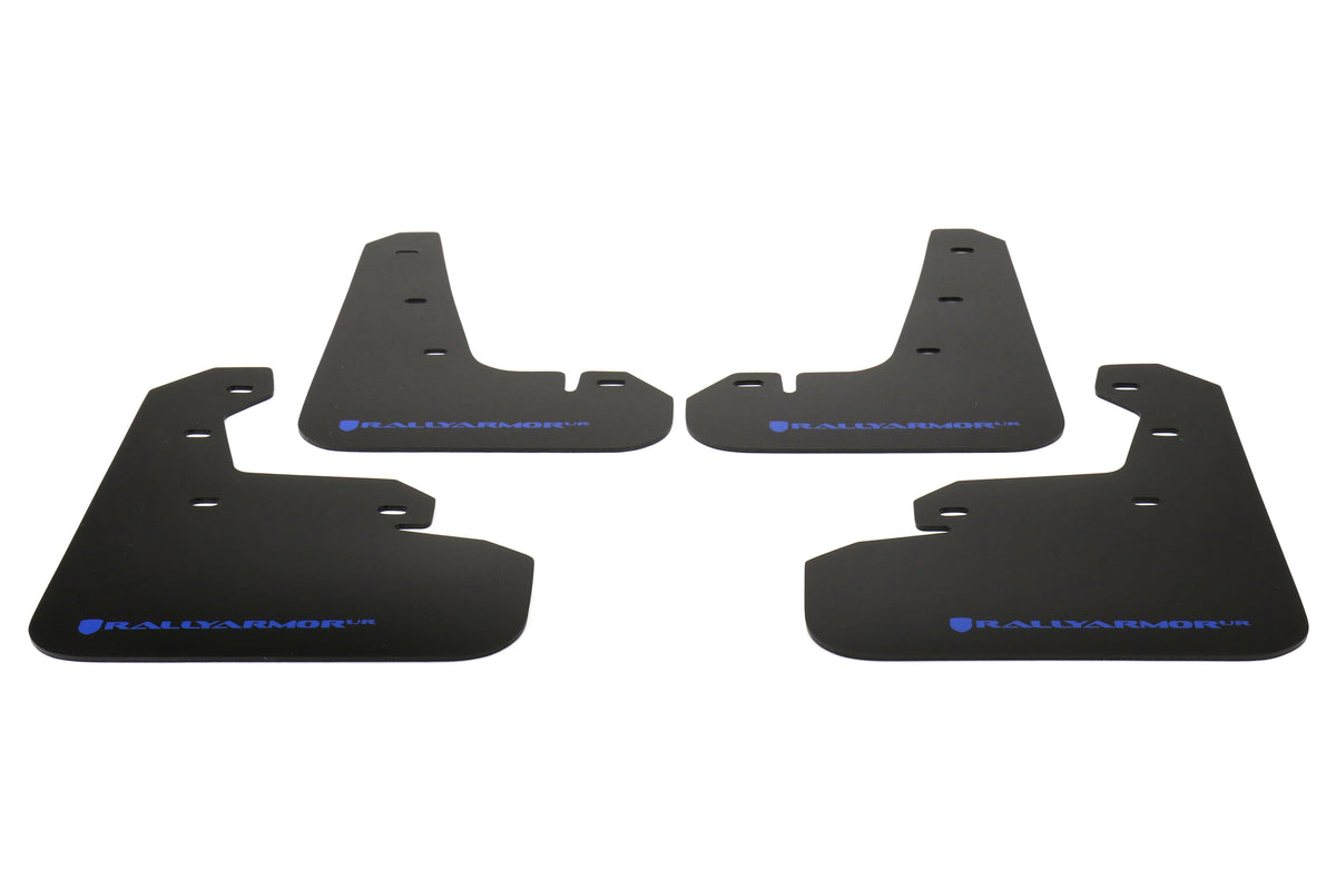 Rally Armor UR Mudflaps Black Urethane Blue Logo - 2017-2024 Subaru Impreza