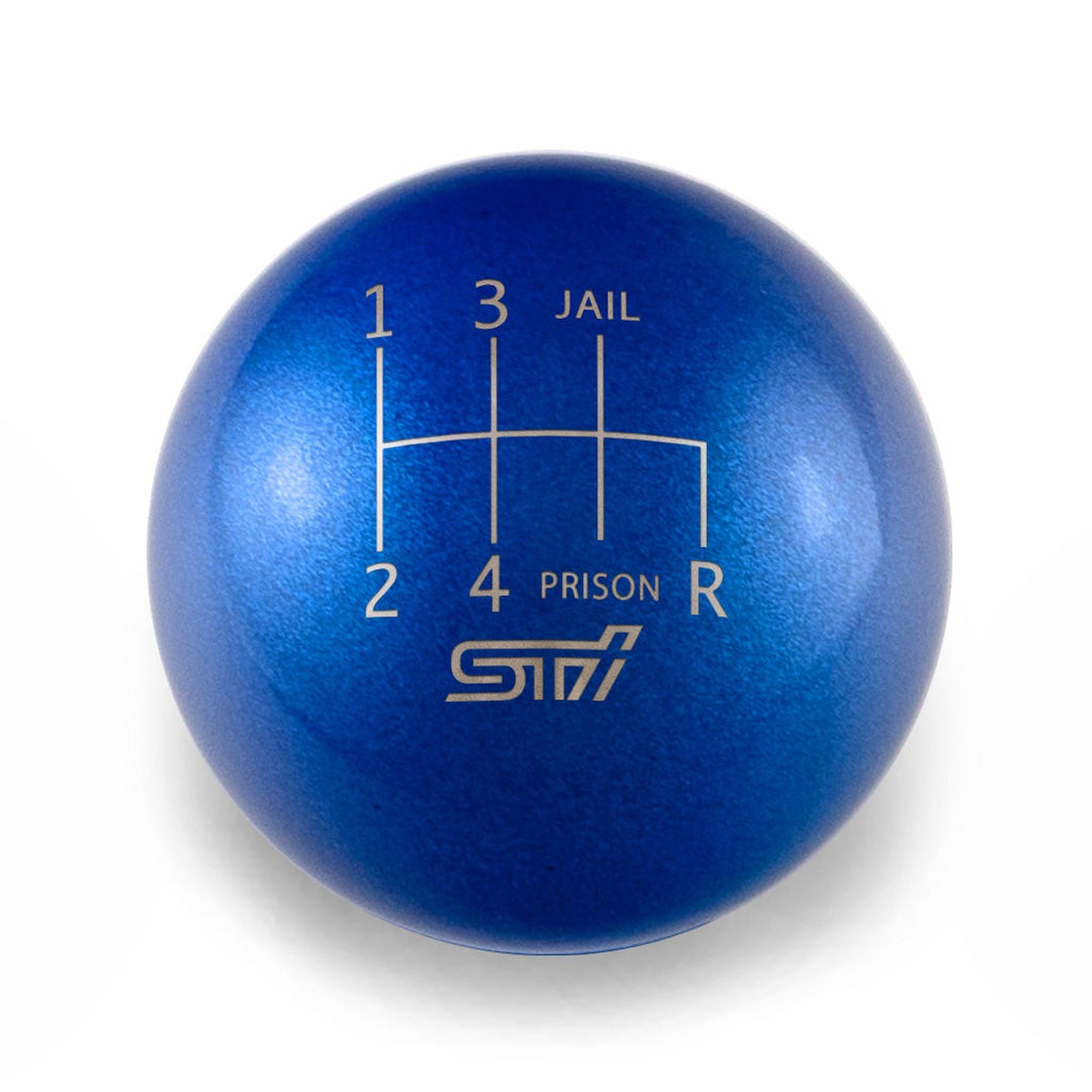 Billetworkz Weighted Shift Knob - 6 Speed STI Jail-Prison Engraving - Subaru STI